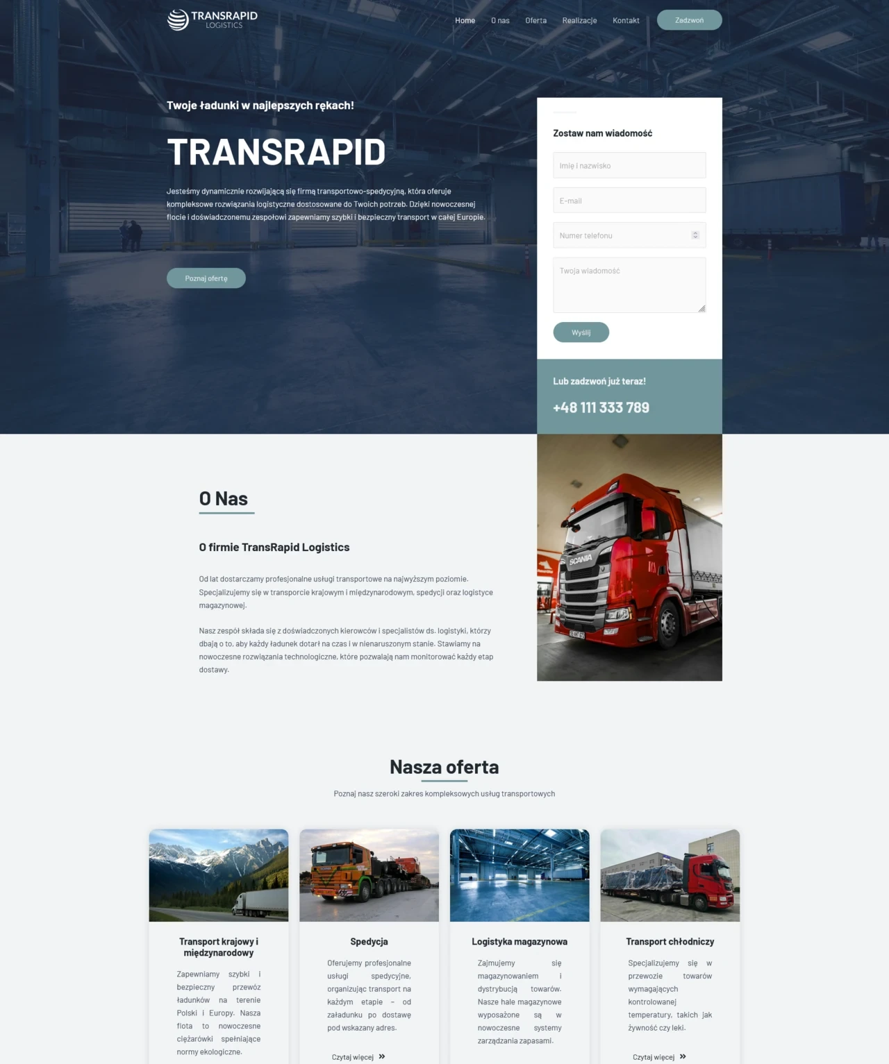 TransRapid, strona główna, o nas, oferta