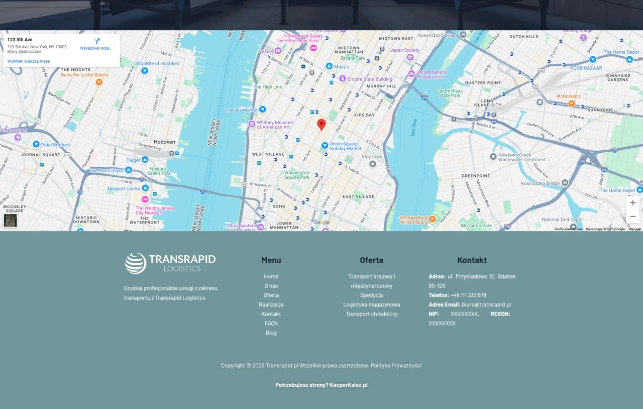 TransRapid, O nas, mapka, stopka