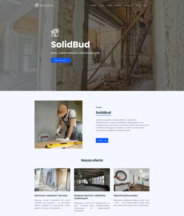 Miniatura szablonu SolidBud, zalecena strona internetowa dla firmy remontowo-budowlanej