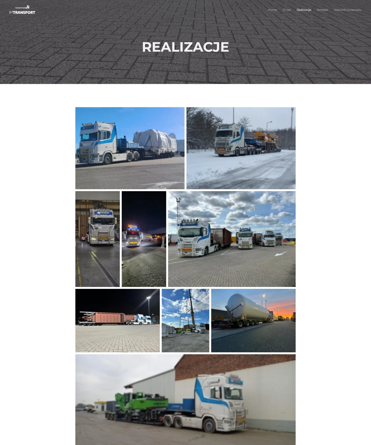 Realizacje, strona internetowa dla firmy transportowej