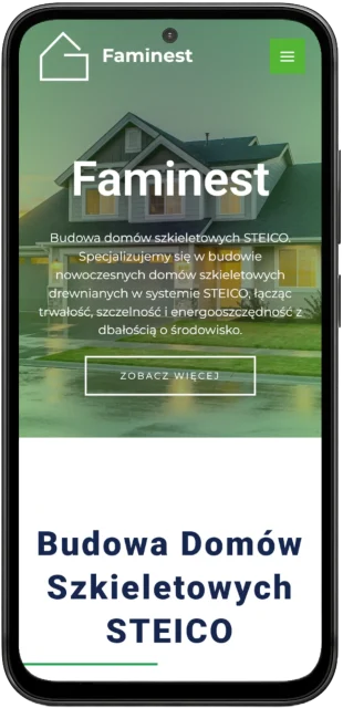 Strona internetowa dla firmy budowlanej na smartfonie