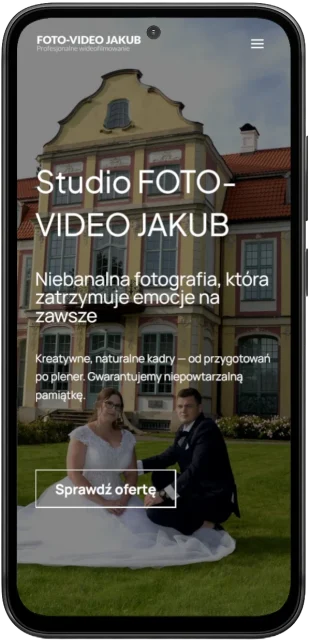 strona WWW dla fotografa FotoVideo Jakub na smartfonie