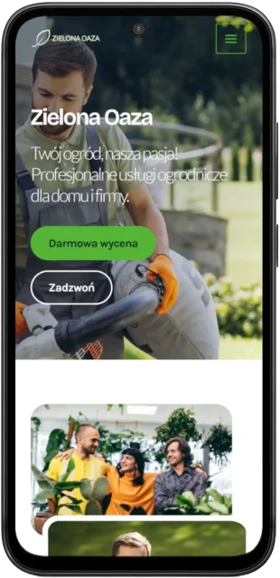 Szablon Zielona Oaza na smartfonie